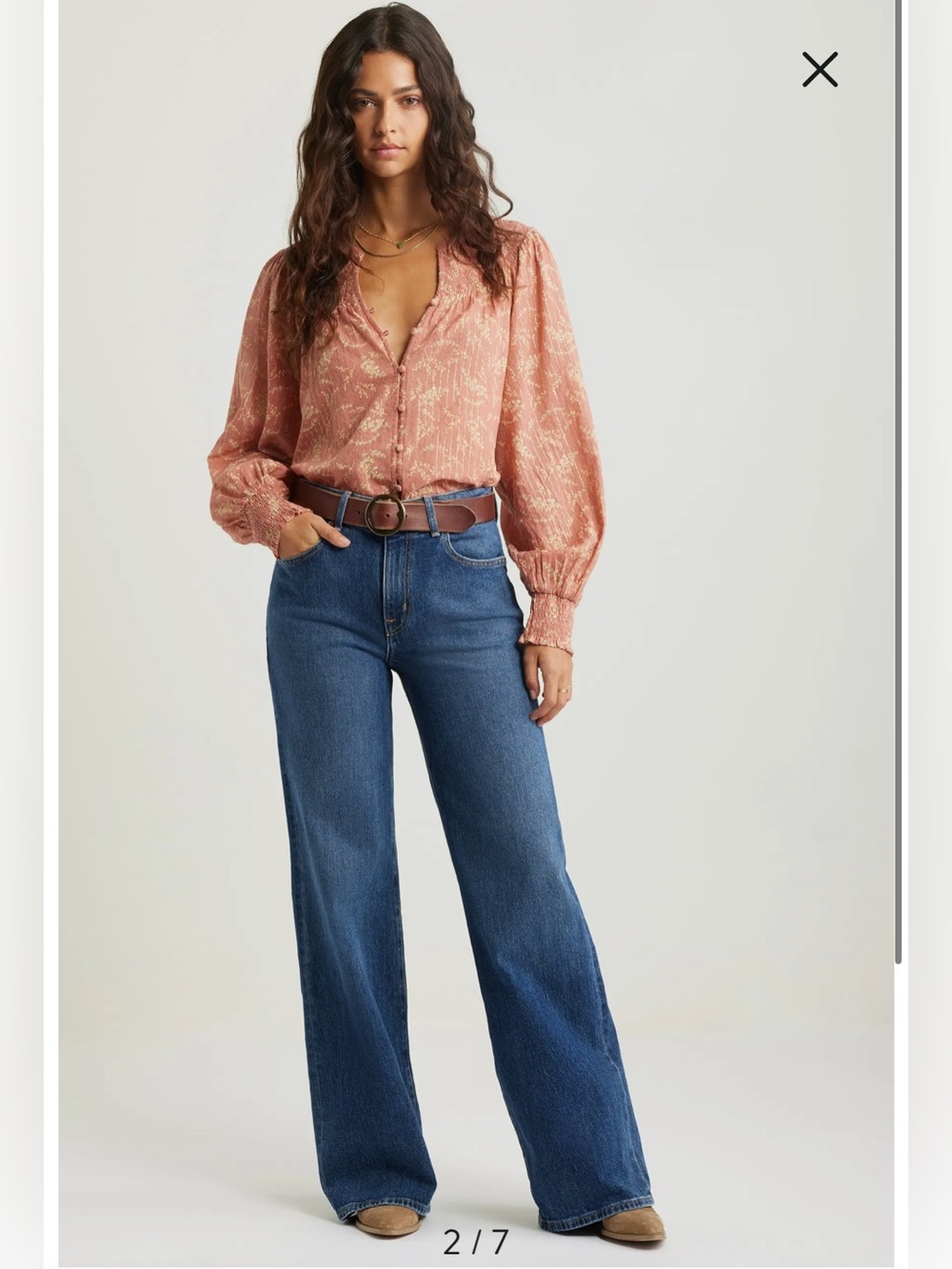 Nordstrom Treasure & Bond High-Rise Wide-Leg Jeans in Dark Wash